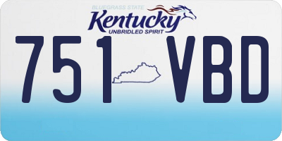 KY license plate 751VBD