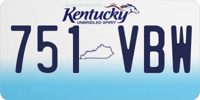 KY license plate 751VBW