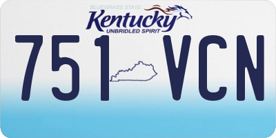 KY license plate 751VCN
