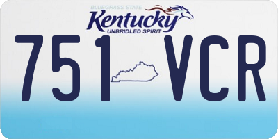 KY license plate 751VCR