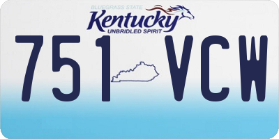 KY license plate 751VCW