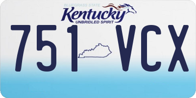 KY license plate 751VCX