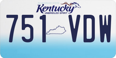 KY license plate 751VDW