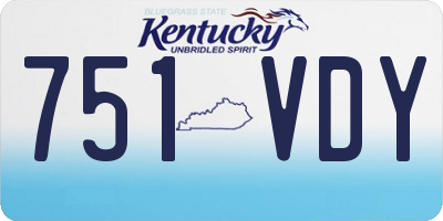 KY license plate 751VDY