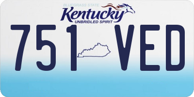 KY license plate 751VED