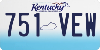 KY license plate 751VEW