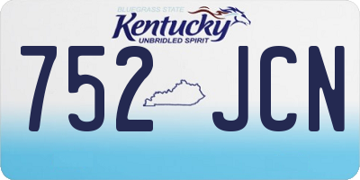 KY license plate 752JCN