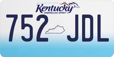 KY license plate 752JDL