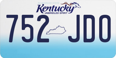 KY license plate 752JDO