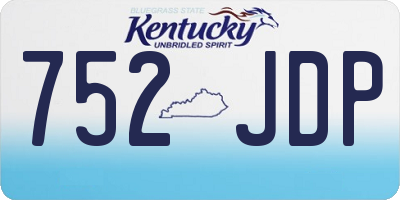 KY license plate 752JDP