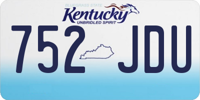 KY license plate 752JDU