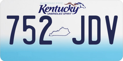 KY license plate 752JDV
