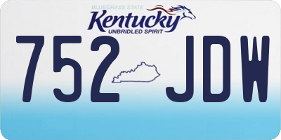 KY license plate 752JDW