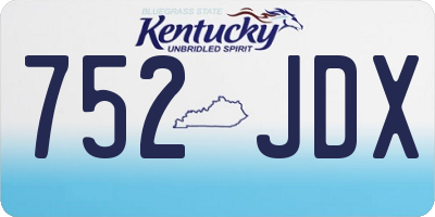 KY license plate 752JDX