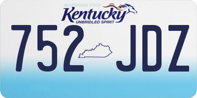 KY license plate 752JDZ
