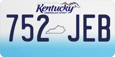 KY license plate 752JEB
