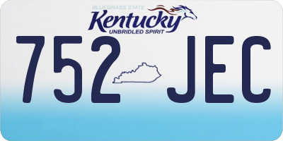 KY license plate 752JEC