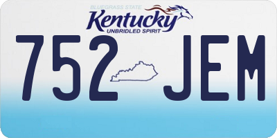 KY license plate 752JEM