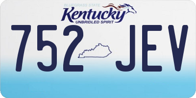 KY license plate 752JEV