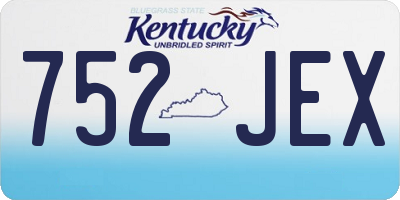 KY license plate 752JEX