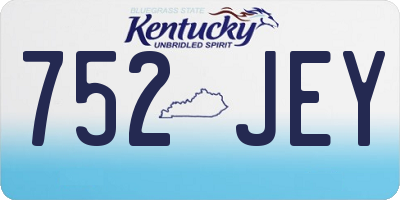 KY license plate 752JEY