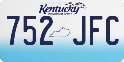 KY license plate 752JFC