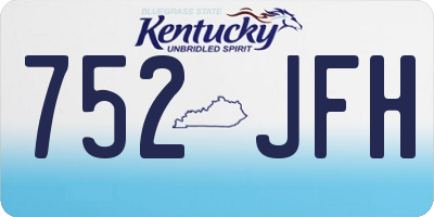 KY license plate 752JFH
