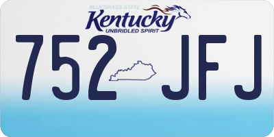 KY license plate 752JFJ