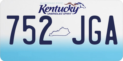 KY license plate 752JGA