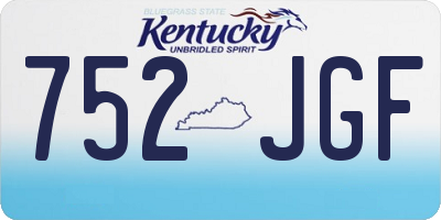 KY license plate 752JGF