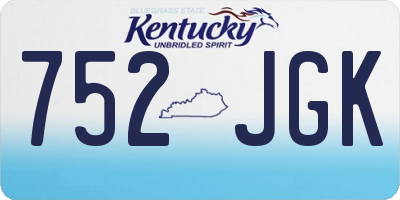 KY license plate 752JGK