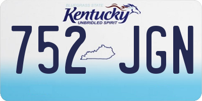 KY license plate 752JGN