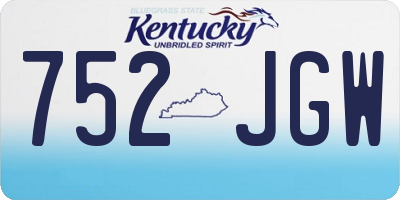 KY license plate 752JGW