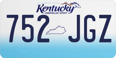 KY license plate 752JGZ