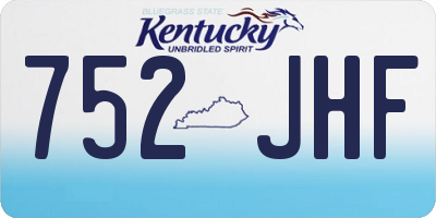 KY license plate 752JHF