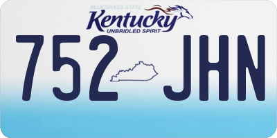 KY license plate 752JHN
