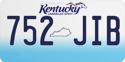 KY license plate 752JIB
