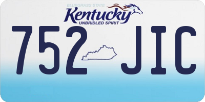 KY license plate 752JIC