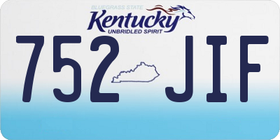 KY license plate 752JIF