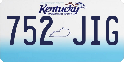 KY license plate 752JIG