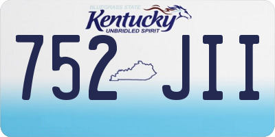 KY license plate 752JII