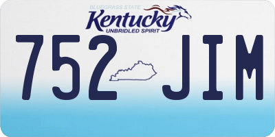 KY license plate 752JIM