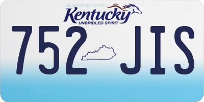 KY license plate 752JIS