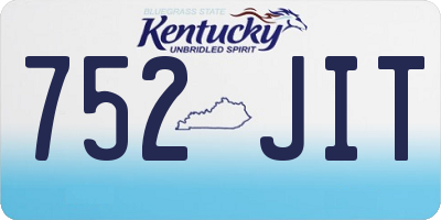 KY license plate 752JIT
