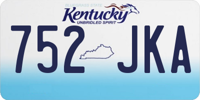 KY license plate 752JKA
