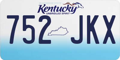 KY license plate 752JKX