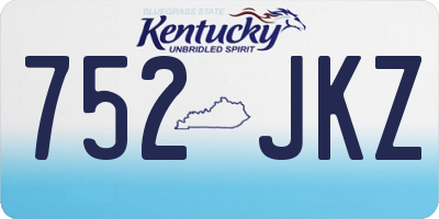 KY license plate 752JKZ