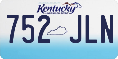 KY license plate 752JLN