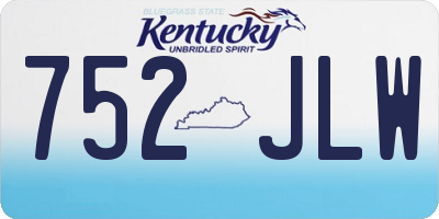 KY license plate 752JLW