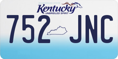 KY license plate 752JNC